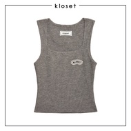 Kloset Lace Patch Tank Top (BS26-T003) เสื้อกล้ามผ้าริบทรงเข้ารูป