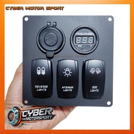 Car dashboard panel instrument 3 switch volt meter dc socket 12 volt 24 volt. Switch on off Switch 3