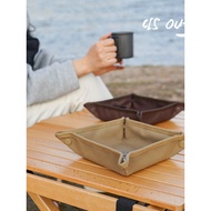 CLS Camping Storage Tray Travel Storage Box Camping Portable Folding Square Sundries Storage Tray Ca
