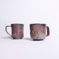 明芽窯 l 柴燒石紋銅感灰藍釉咖啡杯馬克杯
