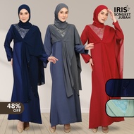 Jubah Muslimah Songket Iris Raya 2025 - Wanita - Baju - 8 Warna