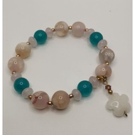 Sakura agate with Amazonite crystal
