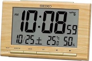 Seiko SQ799B Alarm Clock, Radio Wave, Digital Calendar, Light Brown Wood Grain 3.6 x 5.8 x 1.8 inches (91 x 148 x 47 mm)