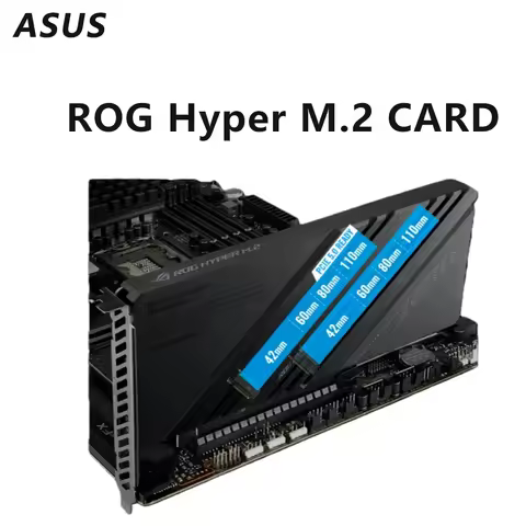 ASUS ROG Hyper M.2 CARD PCIe NVMe SSD Expansion Card M.2 Slots Adapter adapter card Support RAID 0/1