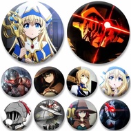 Anime Goblin Slayer Soft Button Pin Cartoon Priestess High Elf Archer Dwarf Shaman Round Brooch Back