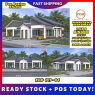 PELAN RUMAH SEMI D KOD-D11 BERKELUASAN 1,000kps To 3,000kps | 5 KOLEKSI PLAN RUMAH SEWA 4 PINTU  | HOUSE DESIGN 3D