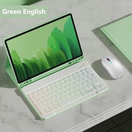 GOOJODOQ  For Samsung Galaxy Flat A7 A8 Case Keyboard For Samsung Flat S6 Lite Case Rainbow Keyboard