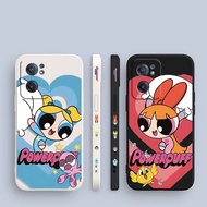 Cartoon The Powerpuff Girls Side Printed Liquid Silicone Phone Case For ONE PLUS 9R  9 8T 8 7T 7 6 Pro NORD 2 3 5G ACE 2V