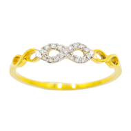 Happy Jewelry แหวนเพชรแท้  แหวนอินฟินิตี้ infinity  เล็กๆ น่ารักๆ ทอง9k ME611