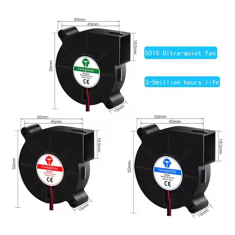 3D Printer Fan 5015/4020 Cooling Turbine Fan 5V 12V 24V Ultra-quiet Oil Bearing About 7500 RPM Turbo
