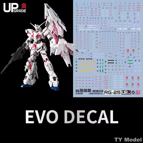 EVO Decal E-RG25 for RG Unicorn Bande Dessinee Ver Assembly Model Toys Fluorescent Water Sticker for
