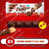 Bueno KINDER 43GR FERRERO WAFER CHOCOLATE HAZELNUT MILK CREAM KINDER BUENO T2 43 GRAM CONTENTS 2 BAR