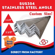 SCM SUS304 Stainless Steel Angle Bar Besi Keluli Angle 304 不锈钢角钢  1 1/4“ ~ 1 1/2” DIY Custom Size