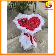 Bó Hoa Hồng Sáp Hình Trái Tim Hoa Sáp Làm Quà Tặng Valentine 14/2 8/3 DG-201