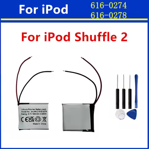 616-0274 616-0278 Battery For iPod Shuffle 2 Generation Shuffle 2nd G2 1GB, G3 MP3 AHB332222W 9A2430