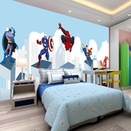 Boys Girls Children's Room American Style Wallpaper Mural 3d Cartoon Marvel Superhero Wallpaper Eco-