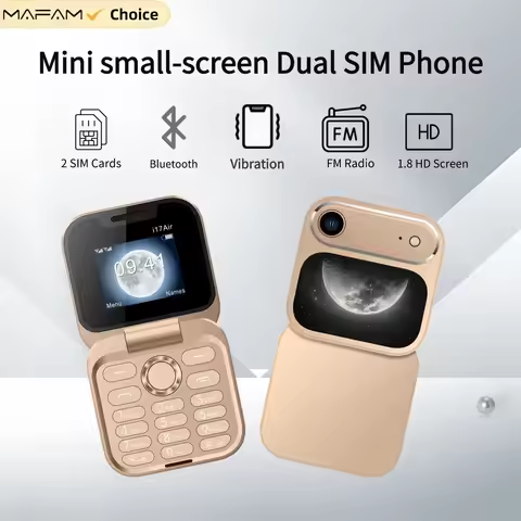 MAFAM i17Air Palm CuteFlip Phone Magic Voice Push Button DualSim Small Size Blacklist Torch Portable