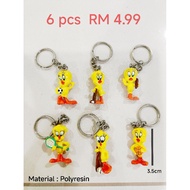 Tweety Bird Keychain 6 pcs polyresin