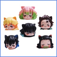 For Demon Slayer: Kimetsu no Yaiba Cartoon Figures Toys 6 Pieces Cute Action Figures Game Figurine f