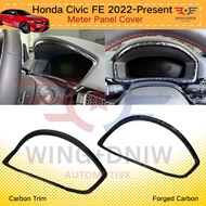 Honda Civic FE 2022-Present Meter Panel Protector Cover Carbon Trim For Car Accessories