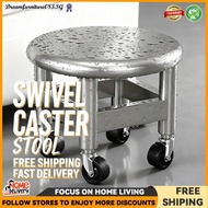 HK Swivel Caster Stool Low Stool Stool with Wheel Round Stool Children's Walking Stool Pulley Silent