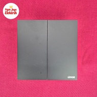 661021N-26 2 Gang 1 Way M7 Air Ultra Slim Switch Black Simon Series Switch