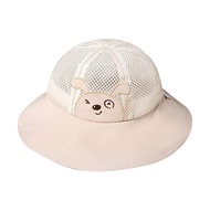 JoyNa - 兒童遮陽帽 造型網格 透氣漁夫帽-米色小狗
