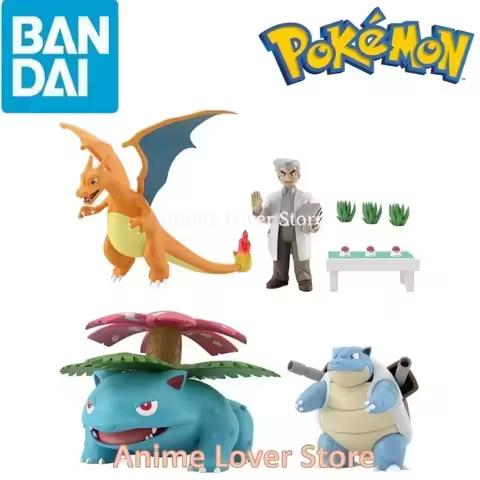 Bandai Original POKEMON Scale World Kanto Region Samuel•Oak Charizard Blastoise Venusaur Anime Figur