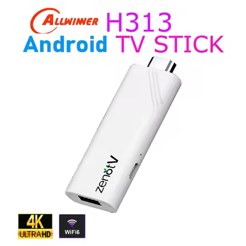 Android TV Stick Allwinner H313 Quad Core 4K Video Wifi6 BT Voice Assistant Remote Media Player Smar