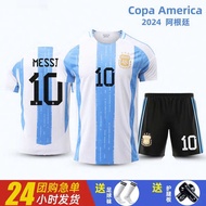 jersey lengan panjang malaysia plus size bola 2024 Jersi Messi Argentina No. 10 Piala Dunia Amerika Miami Pakaian Latihan Bola Sepak Kanak-kanak Lelaki Disesuaikan