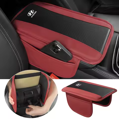 New Car Armrest Box Pad Leather Auto Armrest Mat Car Accessories For Hyundai I10 I20 I30 I40 IX20 Tu