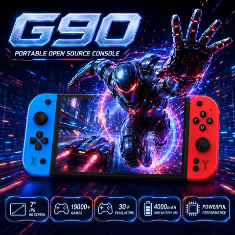 G90 Portable Retro Game Console 19000+ Games Support 30+ Emulators 7 Inch HD Display TV Connection G