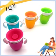 IQY 360 Degrees Rotated Baby Water Cups Double Handle Leakproof Water Cups Bottle Toddler Water Bottle Silicone Drinking Cup Baby