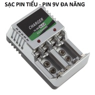 (CHÍNH HÃNG) Bộ sạc nhanh pin tiểu AA/ AAA / pin 9v thông minh tự ngắt chống phù đa năng loại tốt hà