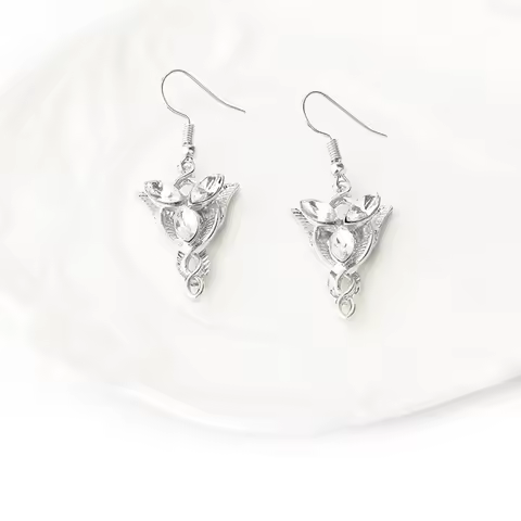 Fashion Arwen Elvish Jewelry Evenstar Earrings For Women Move Cosplay Peripheral Party Accessories