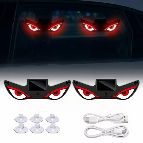 2PCS Solar Car Eyes Light LED Window Decoration Flashing Demon Eye Truck Demon Eye Dynamic Devil Eye
