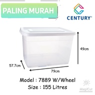 Century 7889 Transparent Storage Box With Wheel 155 Litres - 7889