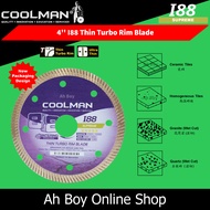 Coolman 4 I88 Thin Turbo Rim Blade 105mm Angle Grinder Diamond Cutting Disc For Ceramic Tile Granite