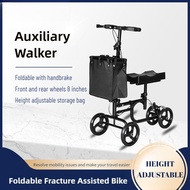 Foldable Portable Assistive Walking Device Elderly Knee Scooter Foldable Four-wheel Fracture Assiste