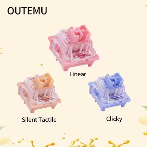 Outemu Switches Lubed Mechanical Keyboard Switch 3Pin Silent Clicky Linear Tactile Milk Peach Tea Cu