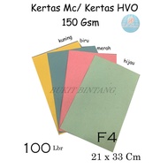 HIJAU MERAH Mc Paper HVO Paper/ 150 Gsm Size F4 (21 x 33 Cm) Papyrus Brand (Red Mc Green Mc/ Yellow 