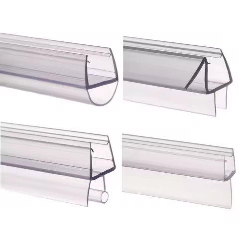 Bath Shower Screen Door Seal Strip 4 to 12mm Rubber Glass Door Weatherstrip Portable Window Glass Fi