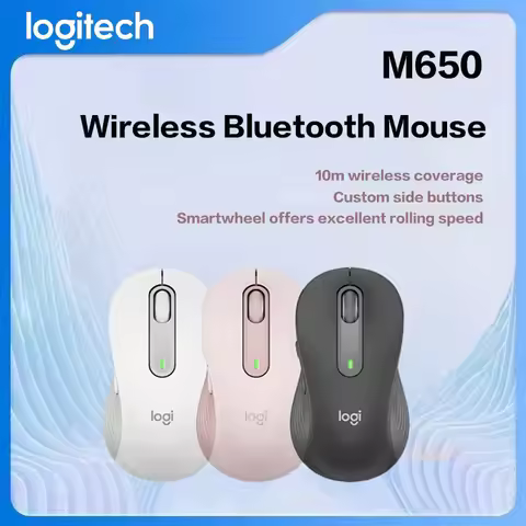 Logitech M650 M Wireless Bluetooth Mouse Silent Ergonomic Mouse with Logi Bolt USB Receiver for Offi