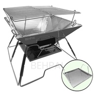 Portable BBQ Grill Table With Ash Pan Non-Stick Surface Stainless Steel Folding Camping Picnic/Meja Besi Pemanggang BBQ