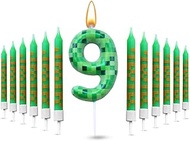 Glamifyr Pack of 13 Candle 9th Birthday Boy, Cake Decoration Boy Birthday Candles Numbers 9, Candles