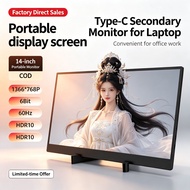Type-C 14" Portable Secondary Monitor Display HDR10 60Hz Office Easy
