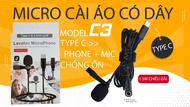 Micro thu âm cài áo chống ồn cho tất cả các dòng điện thoại C1 C2 C3