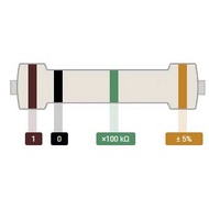 Carbon Film Resistor DIP 1/4W Color Ring 5% Precision 1M/1.2M/1.5M/1.8M/2M/2.2M