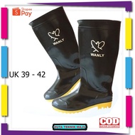 HITAM [PREMIUM Original] Black Safety Boot Project Shoes| Men's Long Boot Project Shoes Building Boa