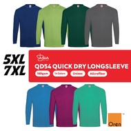 OREN SPORT 5XL 7XL Longsleeve Tshirt Jersey Microfiber Baju Jersi Kosong Lelaki Lengan Panjang Plus 